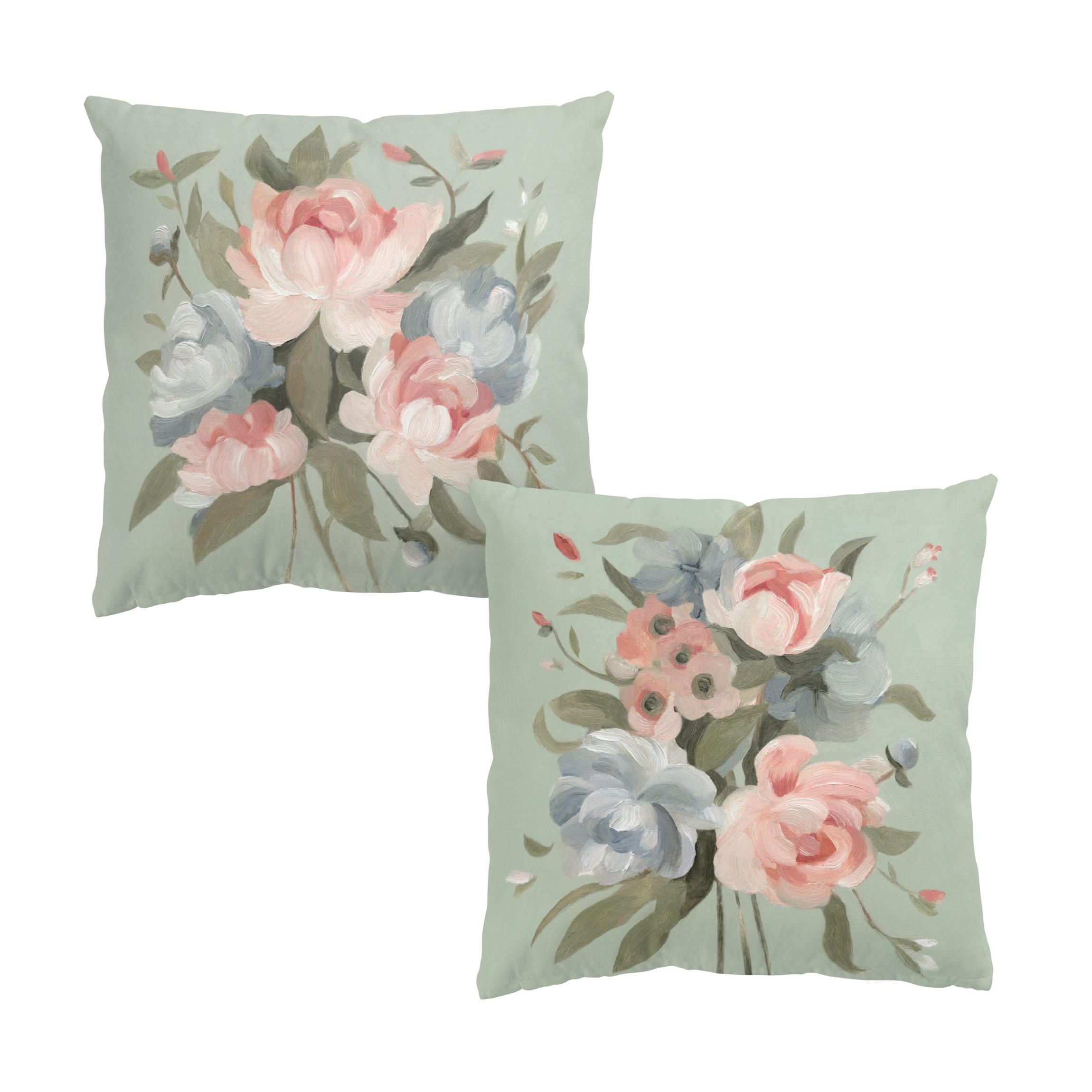 DEKOKISSEN 2er-Set Bouquet in Pastell Set I 40/40 cm - Rosa, Textil (40/40cm) - Bilderwelten