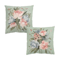DEKOKISSEN 2er-Set Bouquet in Pastell Set I 40/40 cm - Rosa, Textil (40/40cm) - Bilderwelten