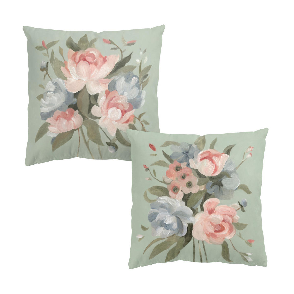 DEKOKISSEN 2er-Set Bouquet in Pastell Set I 40/40 cm - Rosa, Textil (40/40cm) - Bilderwelten