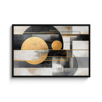 ZARÁMOVANÝ PLAGÁT Abstraktné - Zlato - Striebro - Tvary - Estetické - Moderné 120x80 cm - zlatá, papier (120/80cm) - MuchoWow