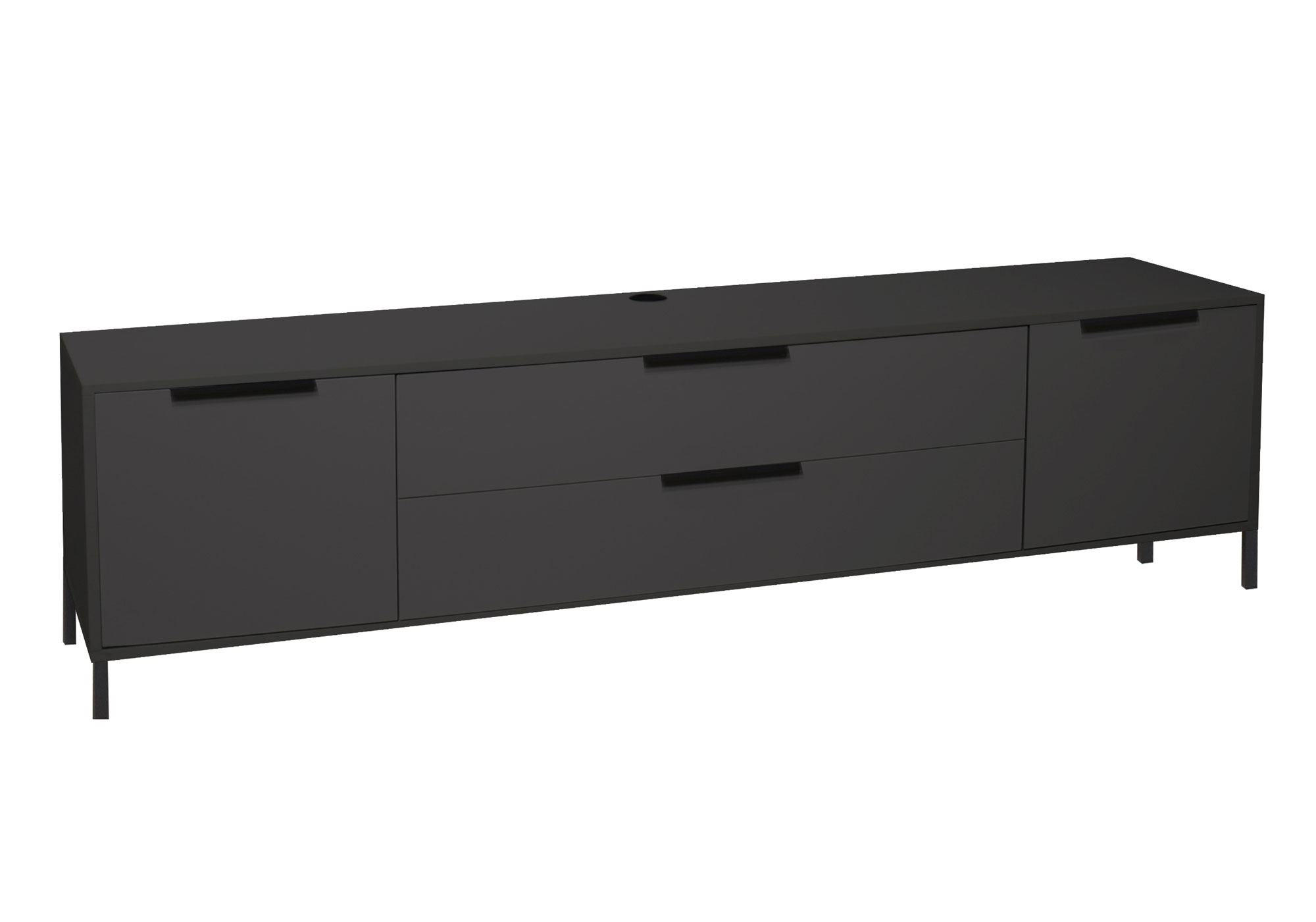 LOWBOARD Erna 216x45x62 Anthrazit matt Lack - Dunkelgrau, Holzwerkstoff (216/62/45cm) - 58aufmkessel