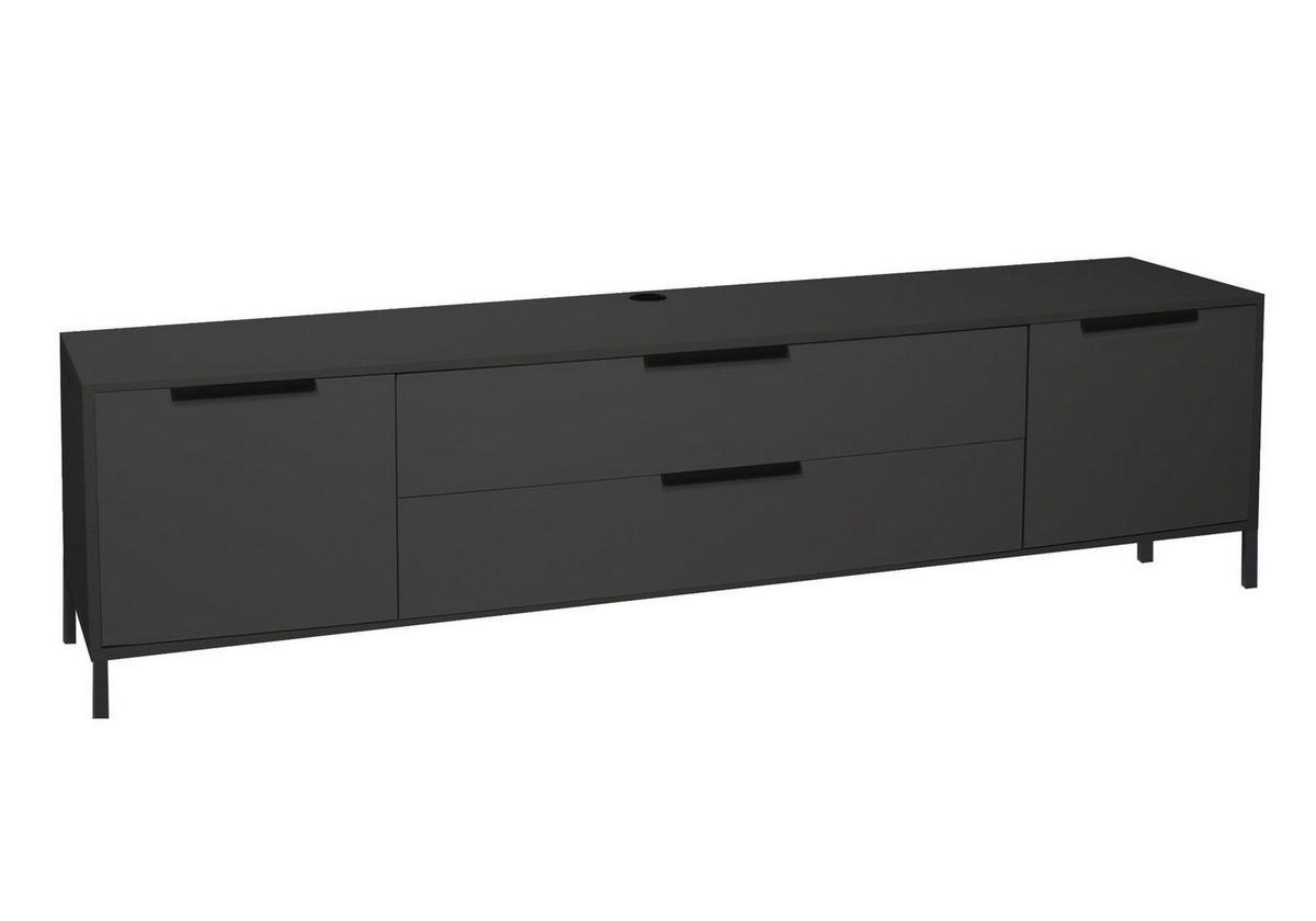 LOWBOARD Erna 216x45x62 Anthrazit matt Lack - Dunkelgrau, Holzwerkstoff (216/62/45cm) - 58aufmkessel
