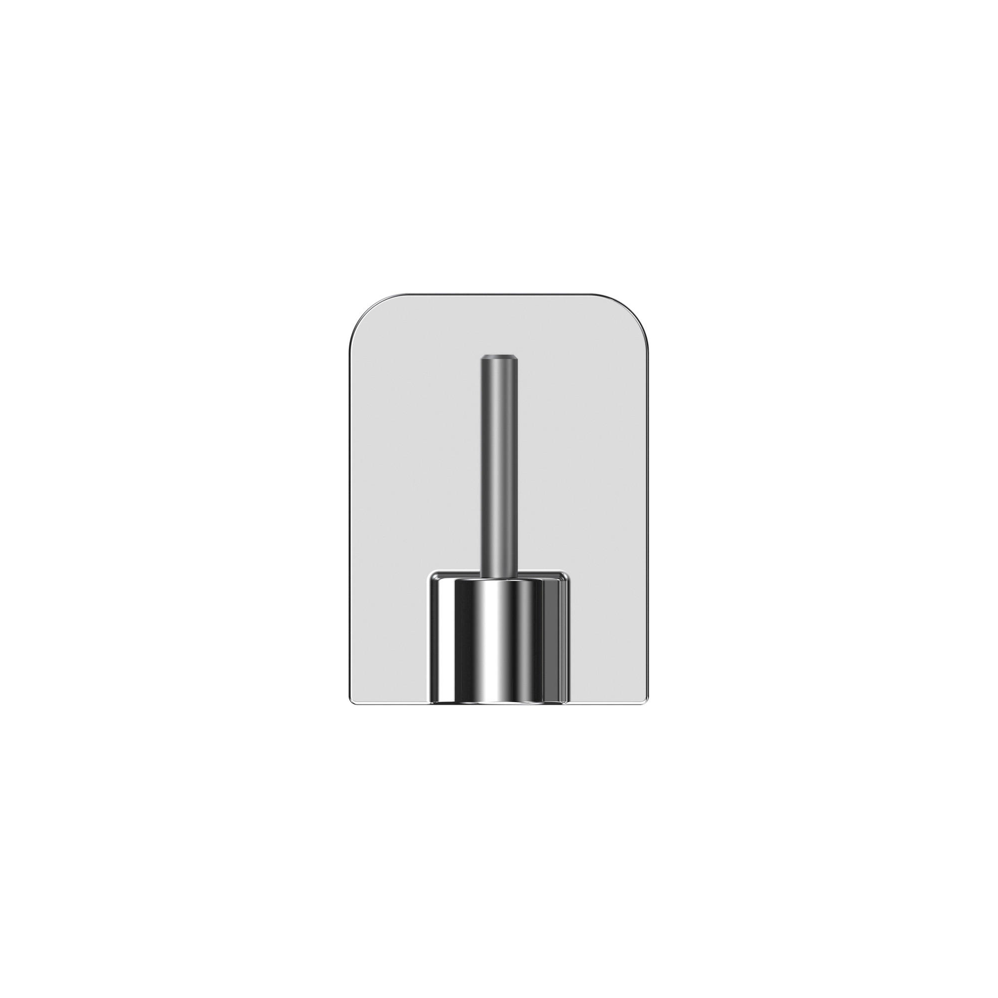 KLEBEHAKEN MIT METALLSTIFT für Vitragestangen, Chrom, Packung 4 Stück - Chromfarben, Kunststoff/Metall (1.7/2.4/1.2cm) - INTERDECO