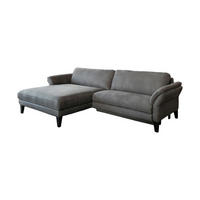 ECKSOFA MIT MOTORISCHER RELAXFUNKTION MALTA Grau Webstoff - Schwarz/Grau, Buchenholz/Textil (302/175cm) - KAWOLA