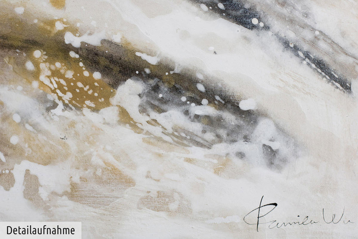 ACRYLBILD HANDGEMALT 100/75 cm - Weiß/Braun, Holz/Textil (2.12/75cm) - KUNSTLOFT