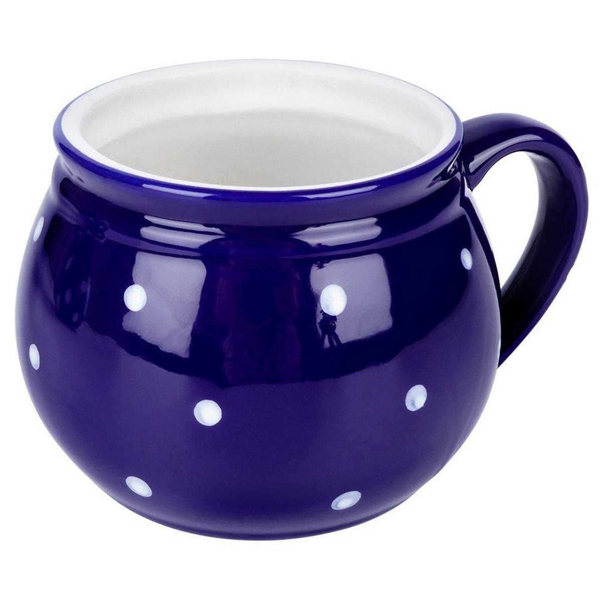 KERAMIKBECHER PUNKTE, Keramik, blau, 200 ml - Blau, Keramik (0.2L) - Orion 