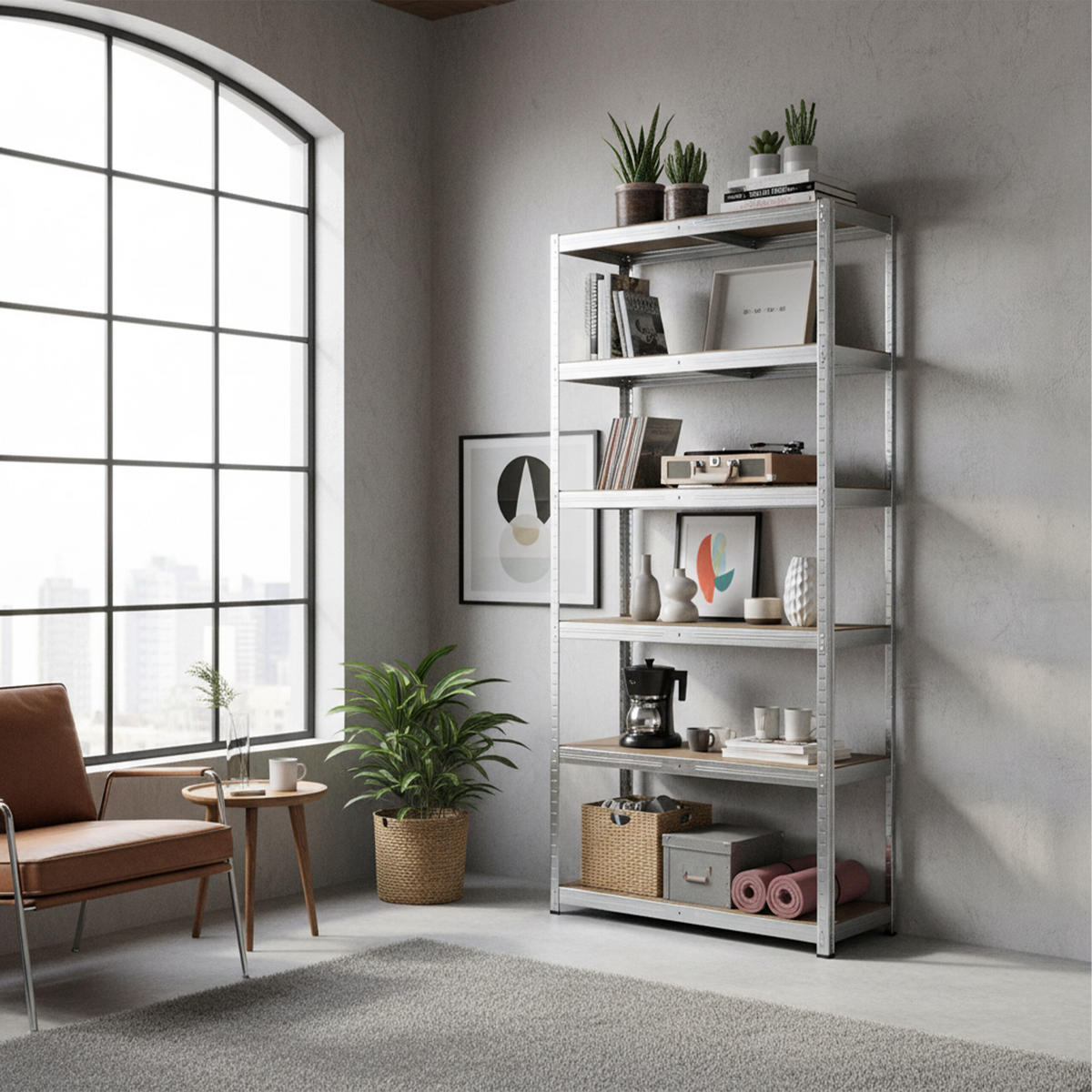 SCHWERLASTREGAL - Multicolor, Holzwerkstoff/Kunststoff (90/180/40cm) - Relaxdays