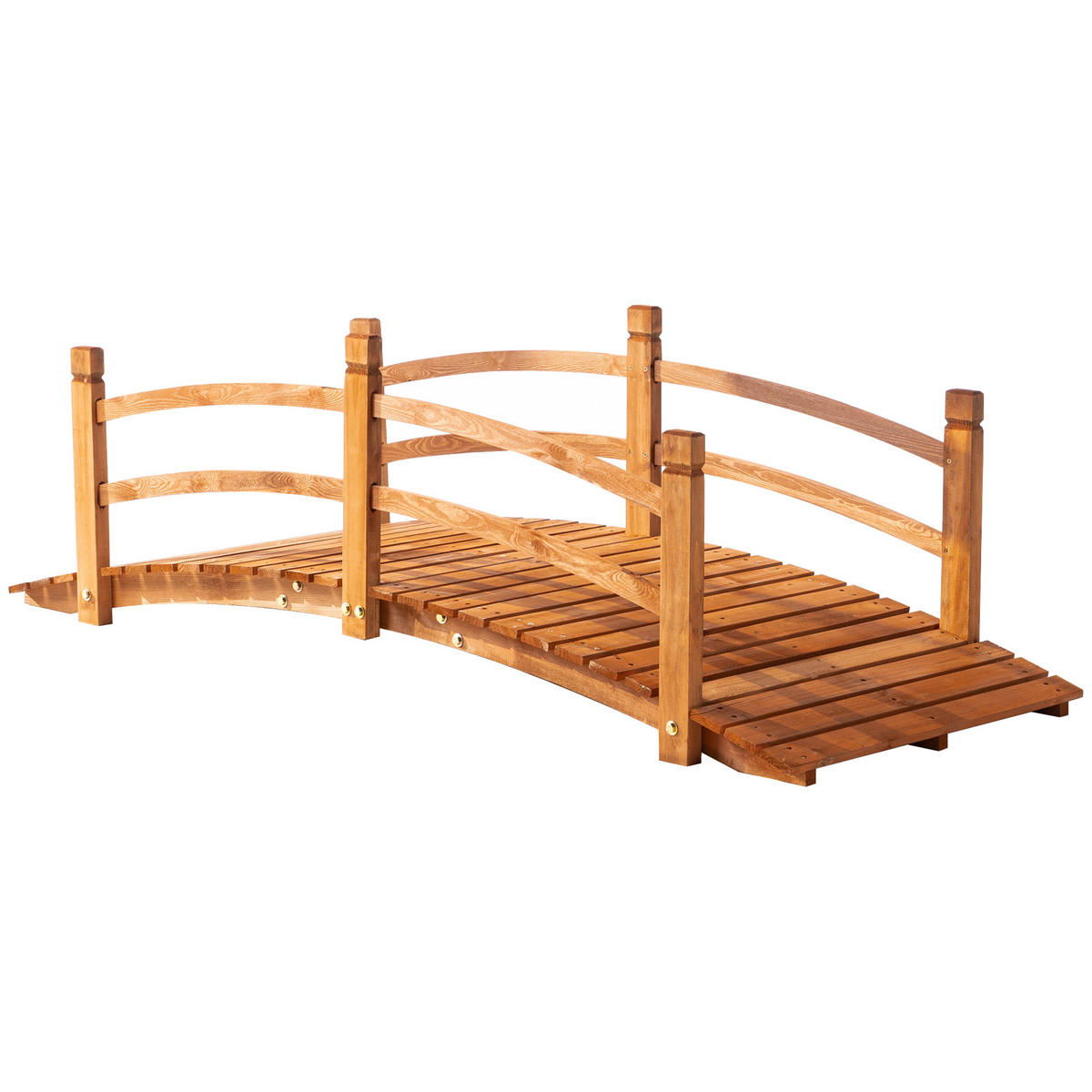 GARTENBRÜCKE, Tannenholz, Orange - Orange, Holz (185/72/58cm) - Outsunny