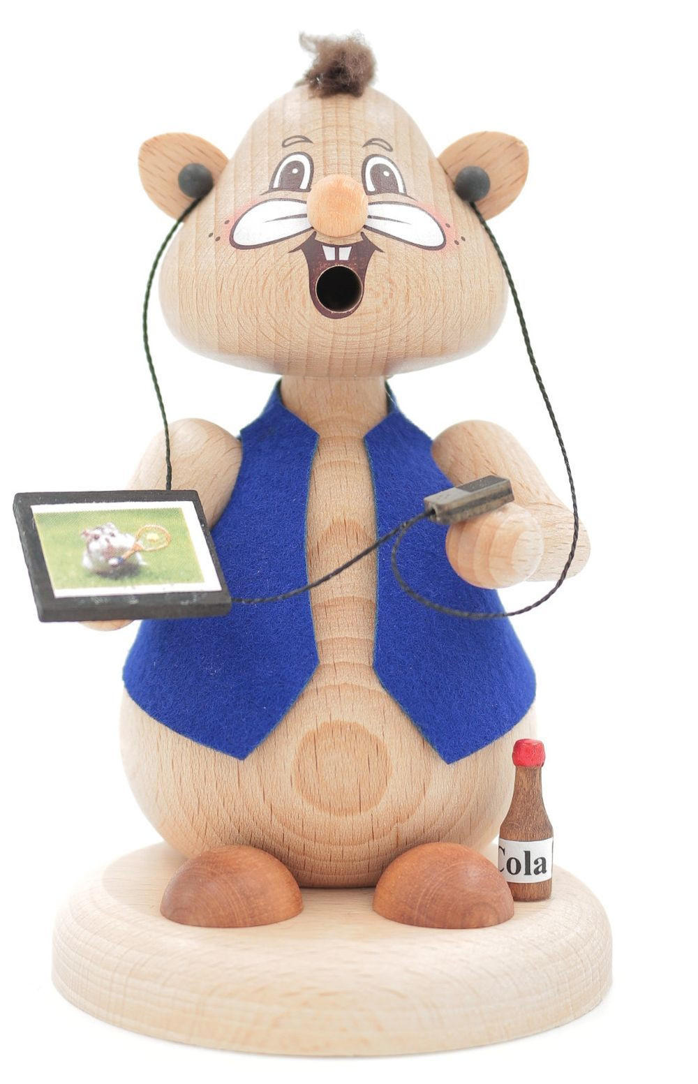 RAUCHFIGUR Hamster Computerfreak 13 cm - Multicolor, Holz (8/13/0.1cm)