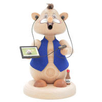 RAUCHFIGUR Hamster Computerfreak 13 cm - Multicolor, Holz (8/13/0.1cm)