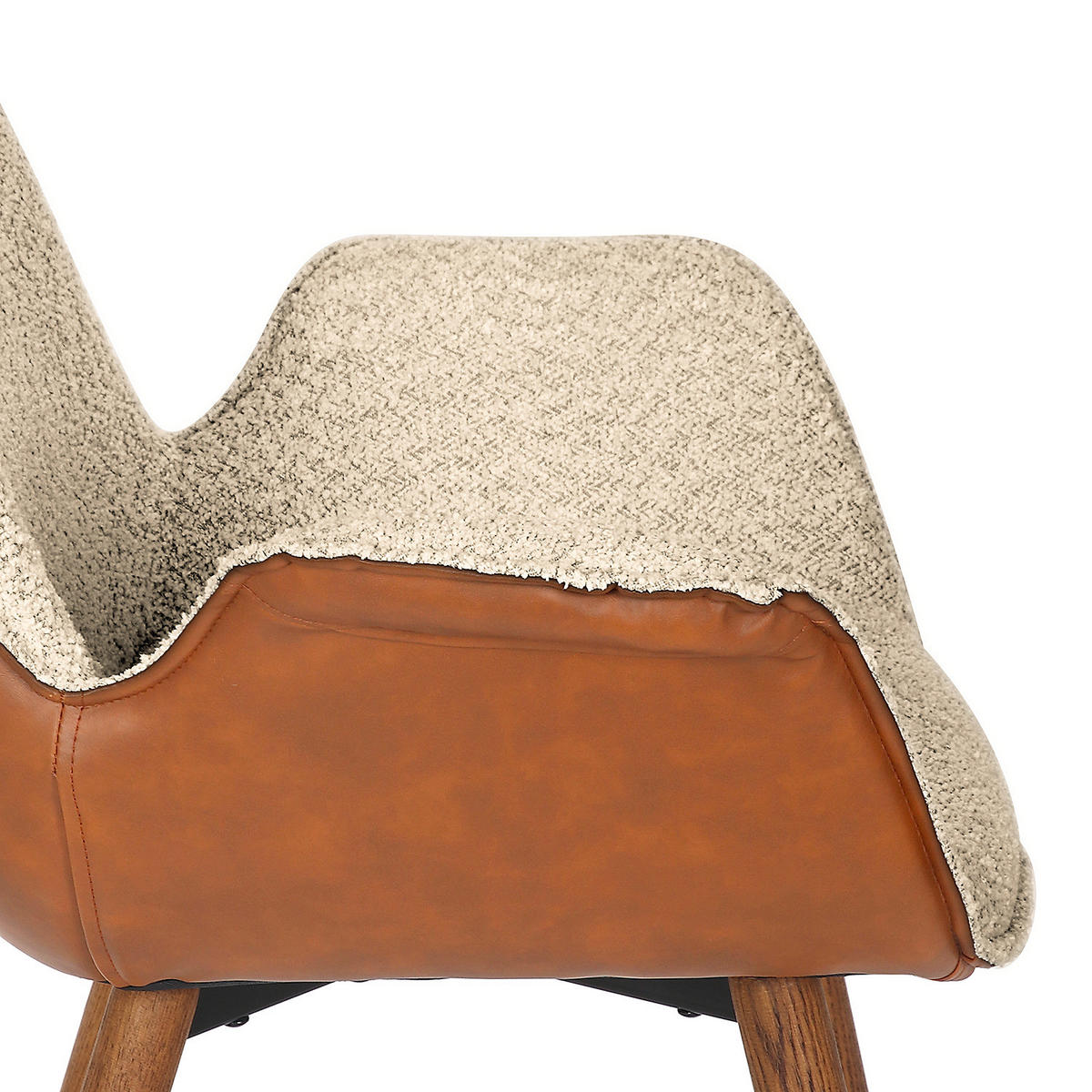 POLSTERSTUHL - Weiß/Braun, Eichenholz/Textil (67/87/64cm) - home24