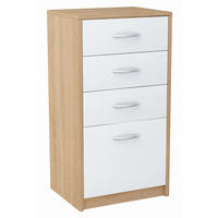 KOMMODE mit 4 Schubladen Sonoma Eiche-Weiß 45/35/85 cm - Sonoma Eiche, Holzwerkstoff (45/85/35cm) - Matkam Möbel
