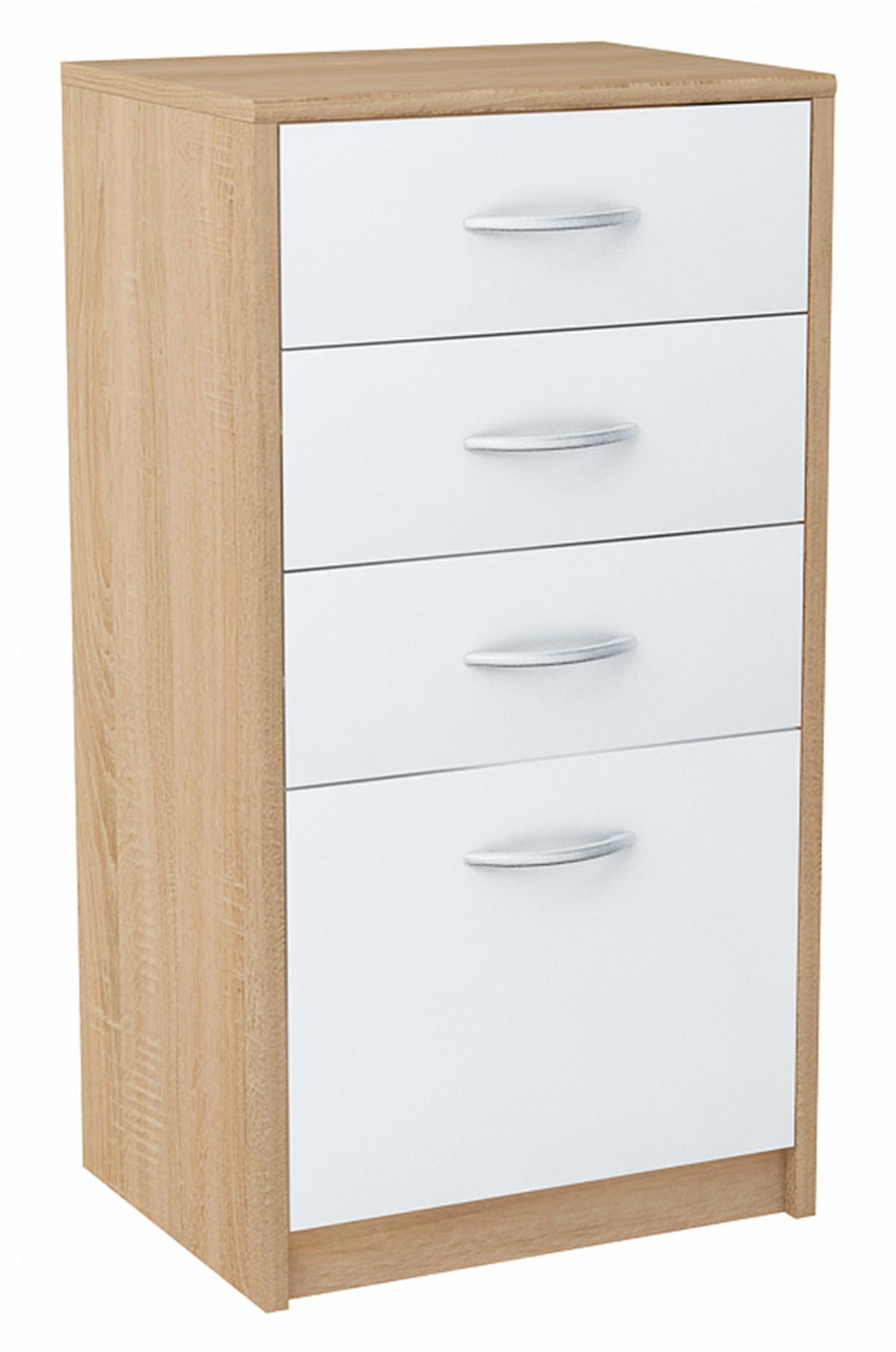 KOMMODE mit 4 Schubladen Sonoma Eiche-Weiß 45/35/85 cm - Sonoma Eiche, Holzwerkstoff (45/85/35cm) - Matkam Möbel