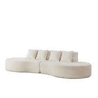 4-SITZER SOFA Chenille Beige 2-teilig modular - Beige, Textil (310/65/110cm) - WISHDOR