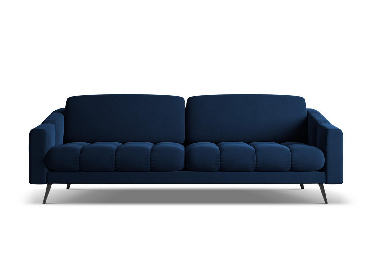 4-SITZER-SOFA Samt Stoff Blau - Blau/Schwarz, Textil/Metall (238/80/95cm) - Makamii