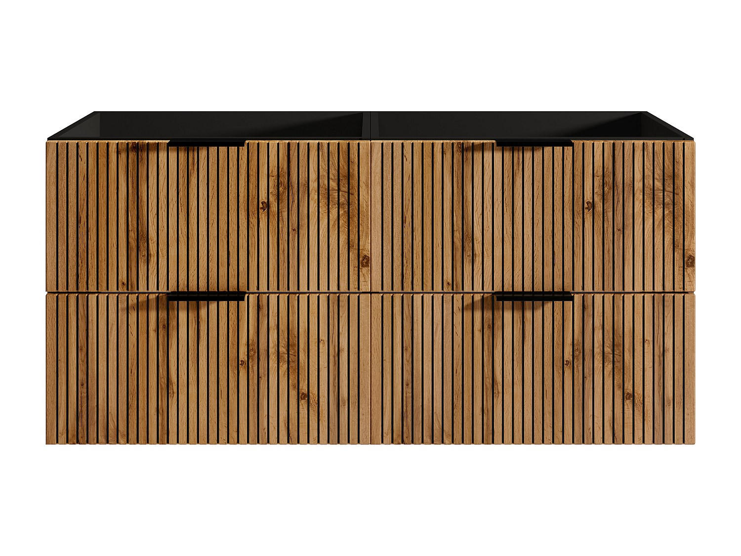 WASCHBECKENUNTERSCHRANK - 120 cm x 46 cm - Holz, Platte - Schwarz, Naturfarben Hell - MADELA - Schwarz/Naturfarben, Holz (120/57/46cm) - Vente-Unique