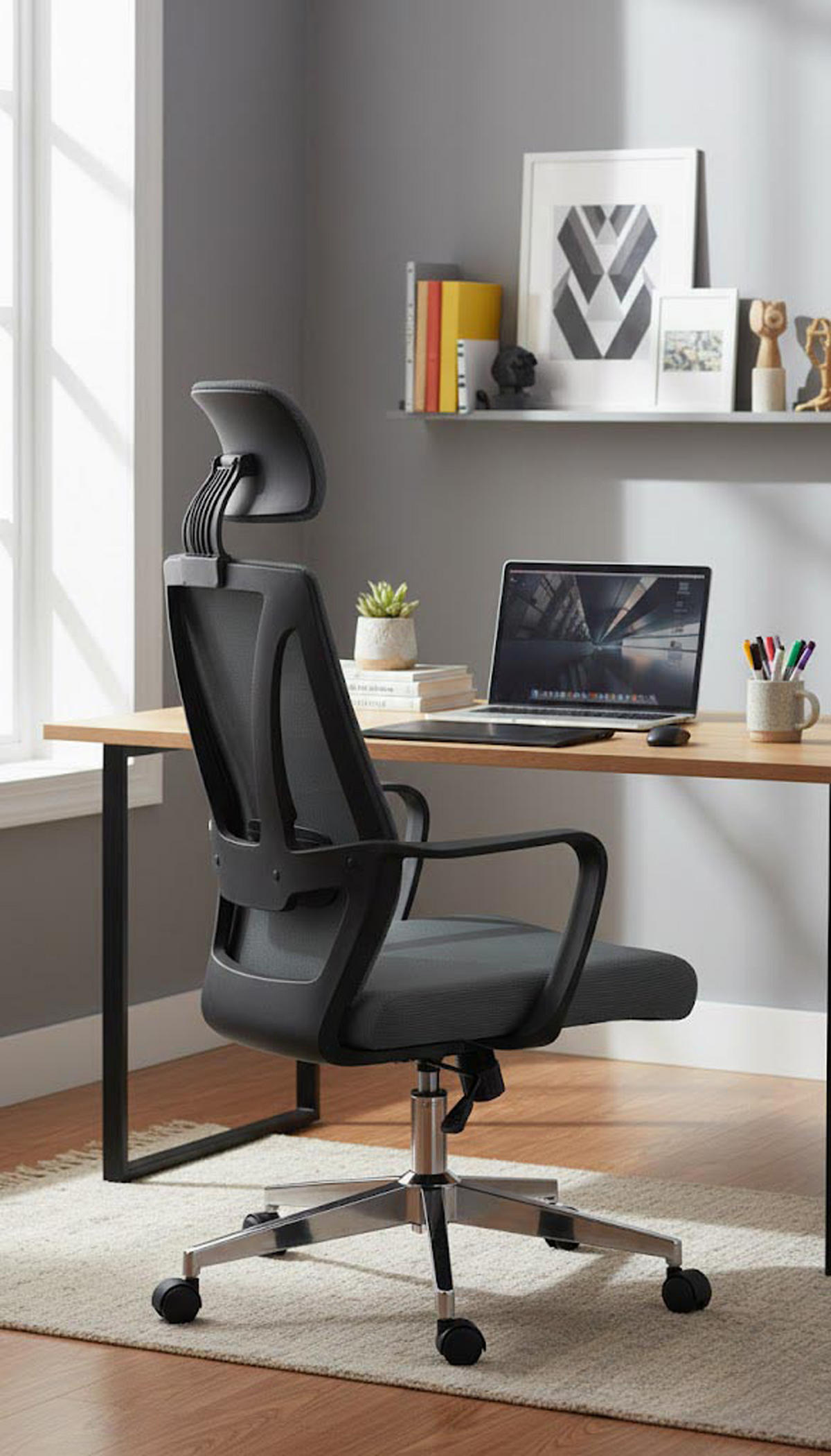 BÜROSTUHL Strix grau - Chromfarben/Grau, Kunststoff/Metall (62.5/128/61cm) - TPFLiving