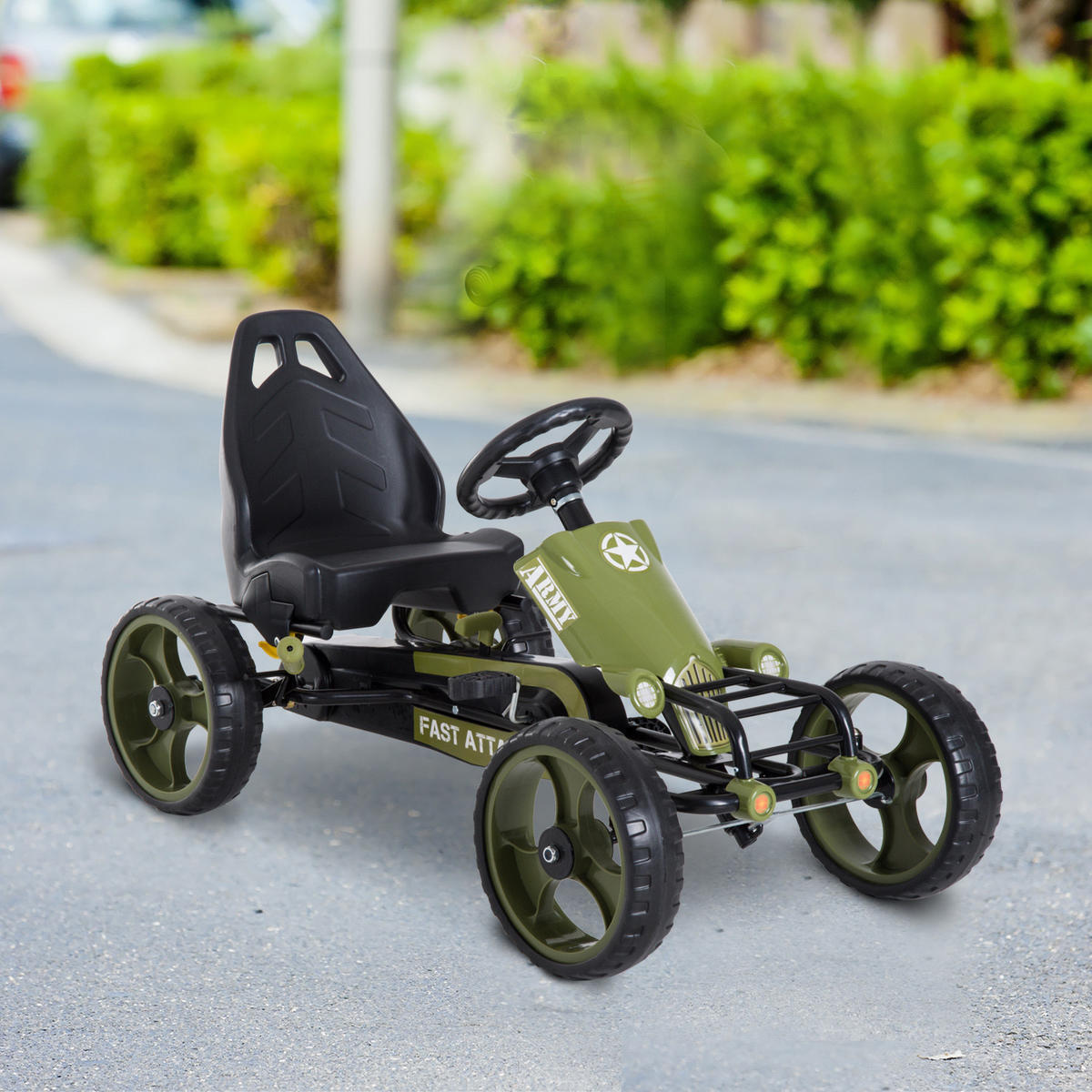TRETKART DE-12986 verstellbarer Sitz Grün/Schwarz - Grün, Metall (105/54/61cm) - ComfortXL