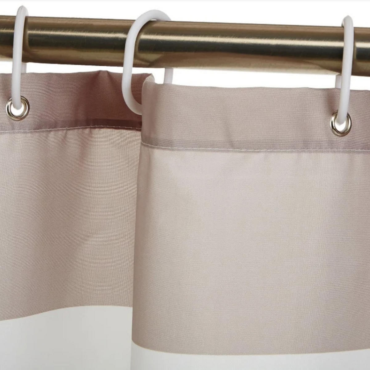 DUSCHVORHANG Weiß Polyester 180 x 180 cm bedruckt wasserabweisend mit Haken - Braun, Textil (180/180cm) - MCBOSON