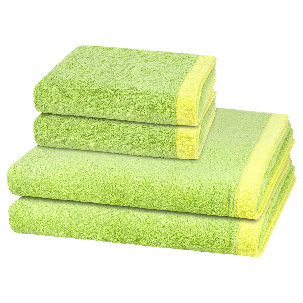 FROTTIERSET Lifestyle Splash 4-teilig - Grün, Textil (50/100cm) - Cawö