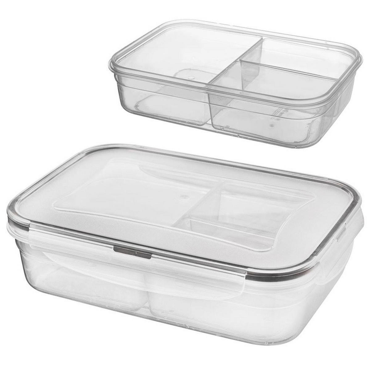 LUNCHBOX Unterteilt 3 Fächer 1 l Transparent - Transparent, Kunststoff (15/6/21cm) - Orion 