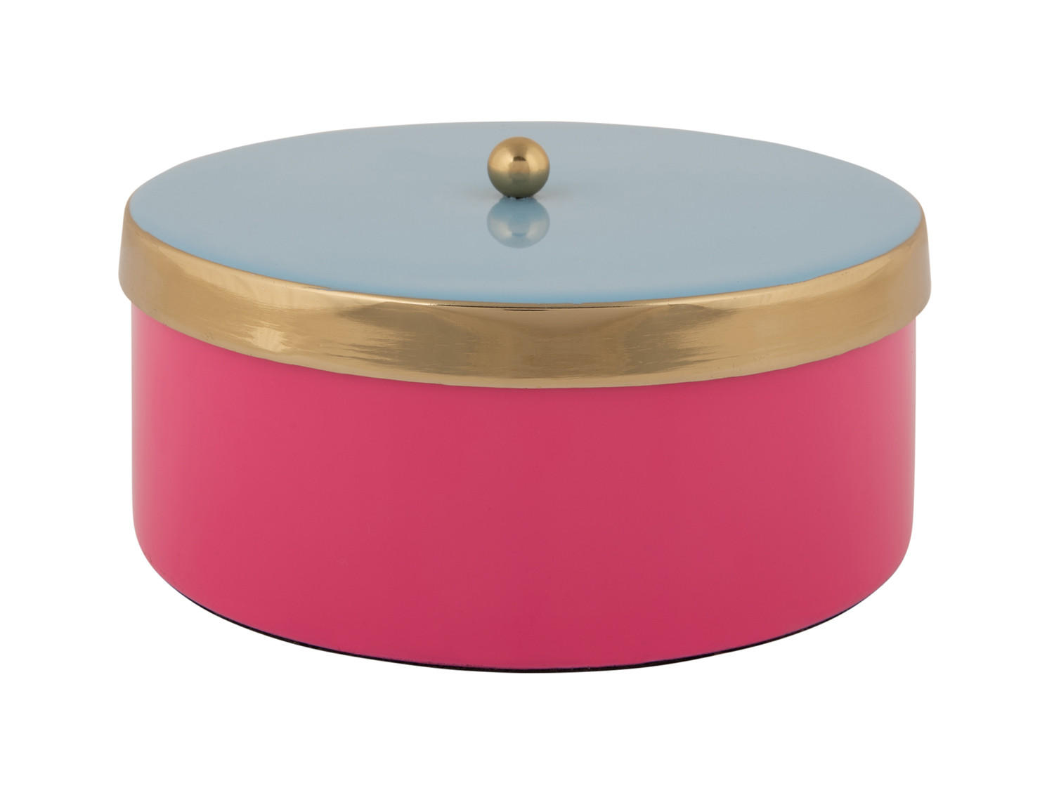 AUFBEWAHRUNGSBOX Double Funky 16/16/6 cm - Pink, Metall (16/6cm) - Present Time