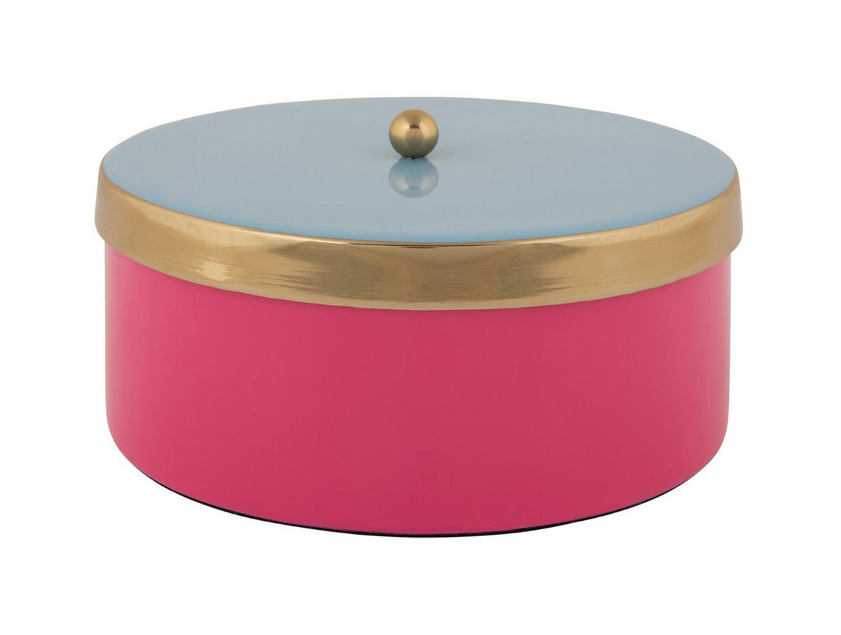 AUFBEWAHRUNGSBOX Double Funky 16/16/6 cm - Pink, Metall (16/6cm) - Present Time