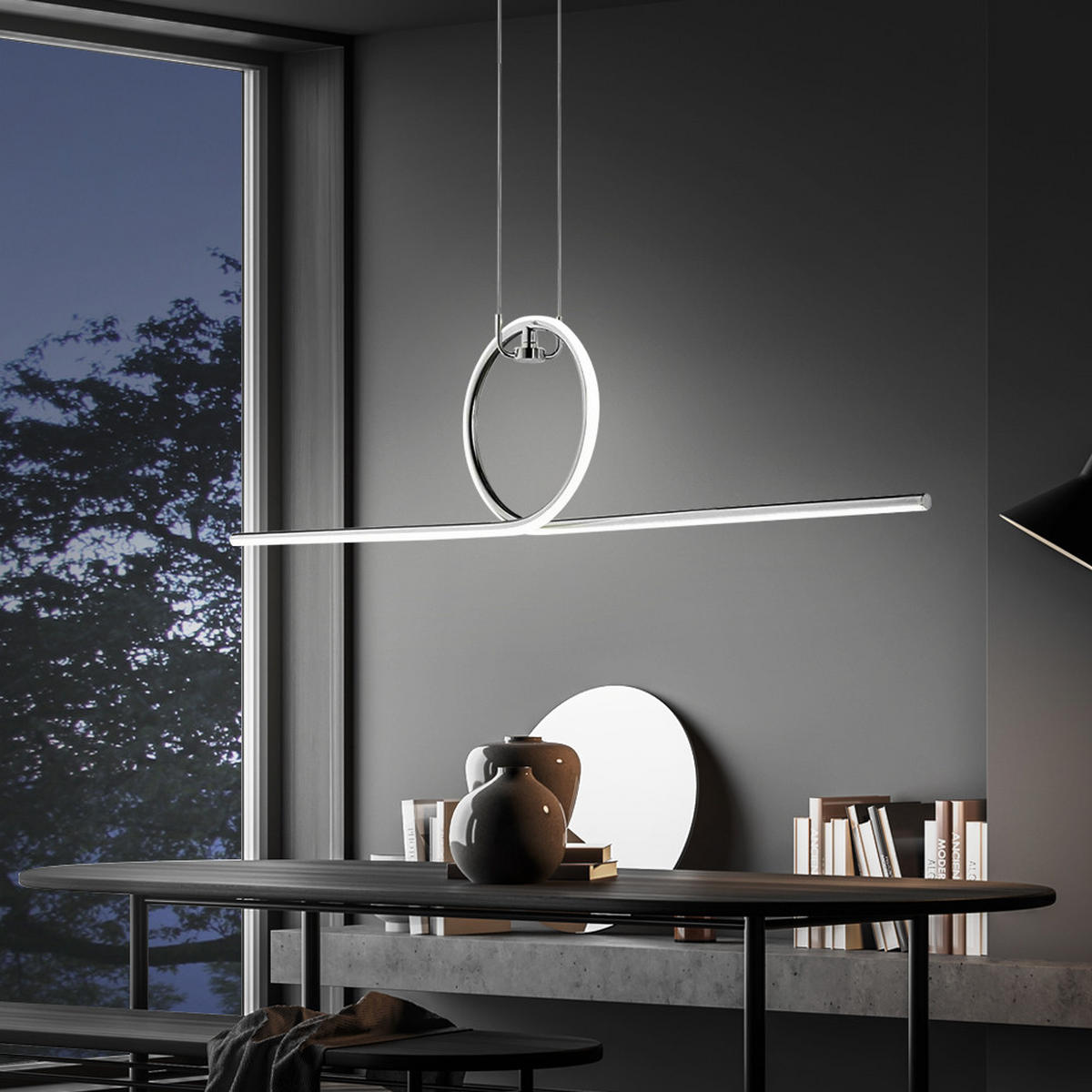 LED HÄNGELEUCHTE Chrom Silber - Silberfarben, Metall (112.5/21/162.5cm) - Wofi
