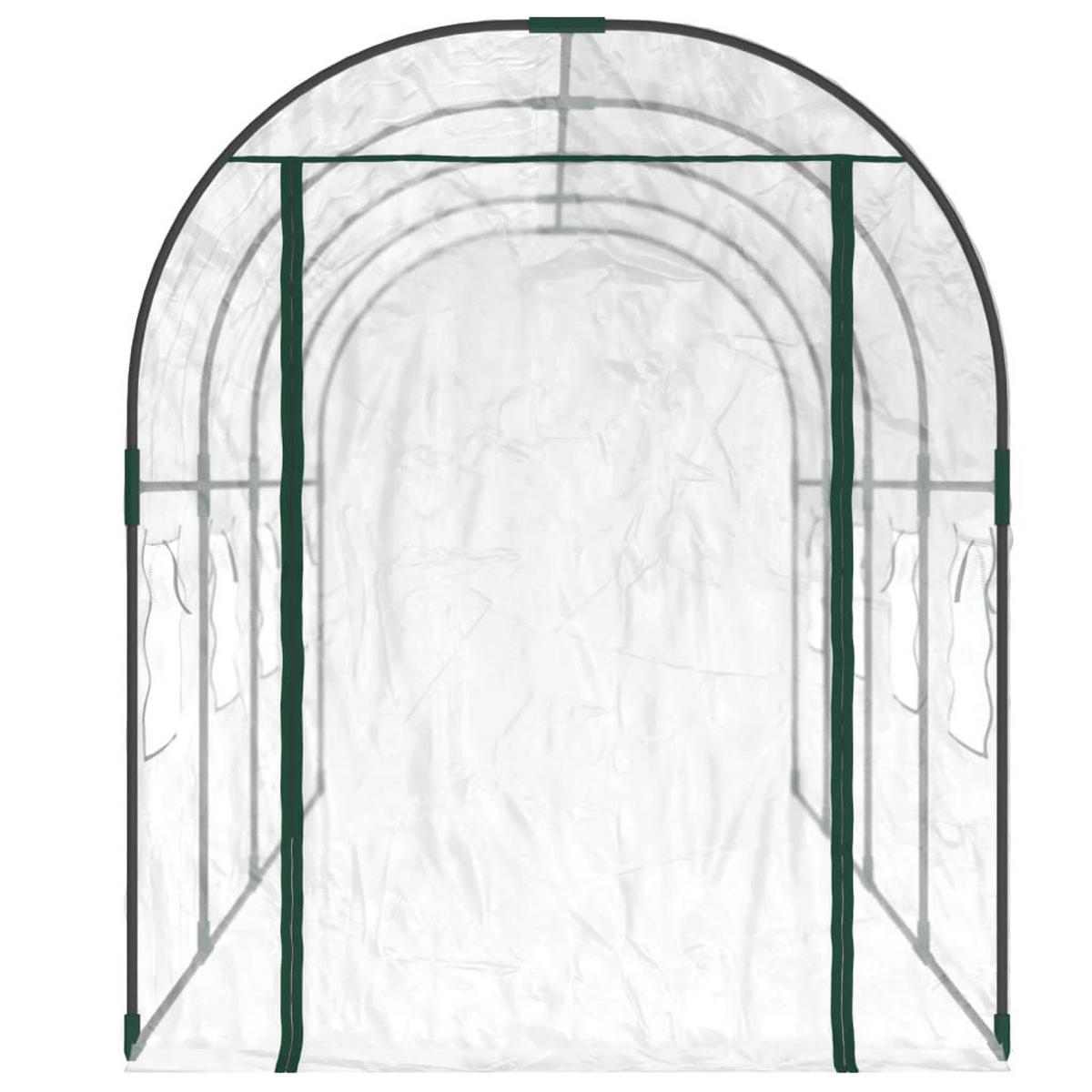 GEWÄCHSHAUS Folientunnel GREGO mit Fenster 188x161x398 cm - Transparent, Kunststoff (161/188/398cm) - DELUKE