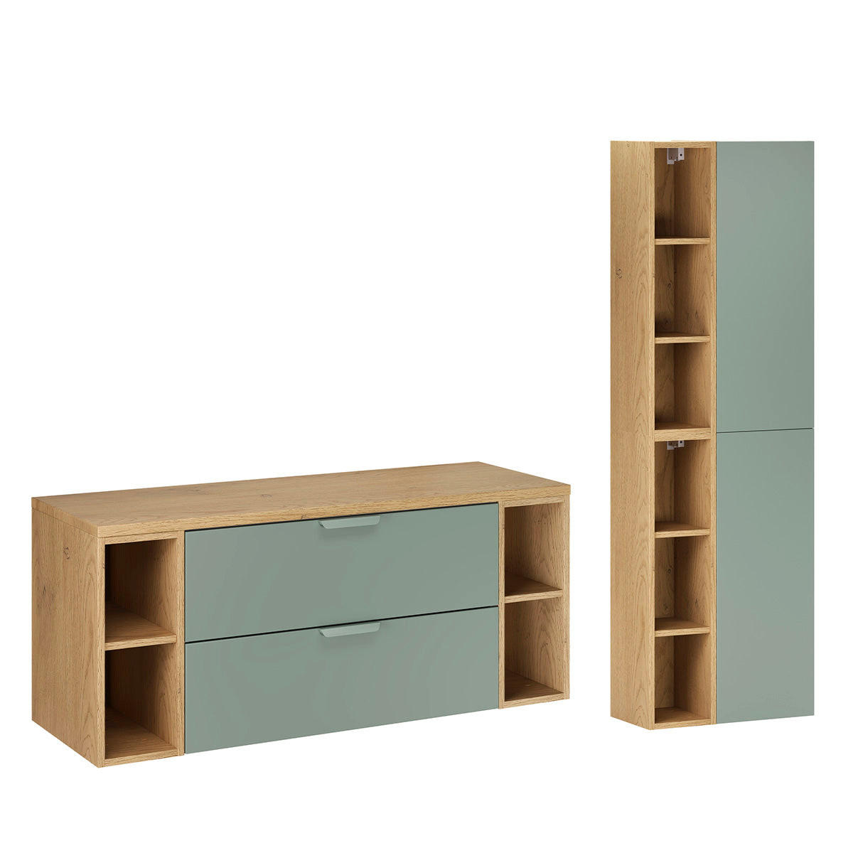 Petits-meubles SKŘÍŇKA POD UMYVADLO 120.6cm Oria 2er-Set Zelená