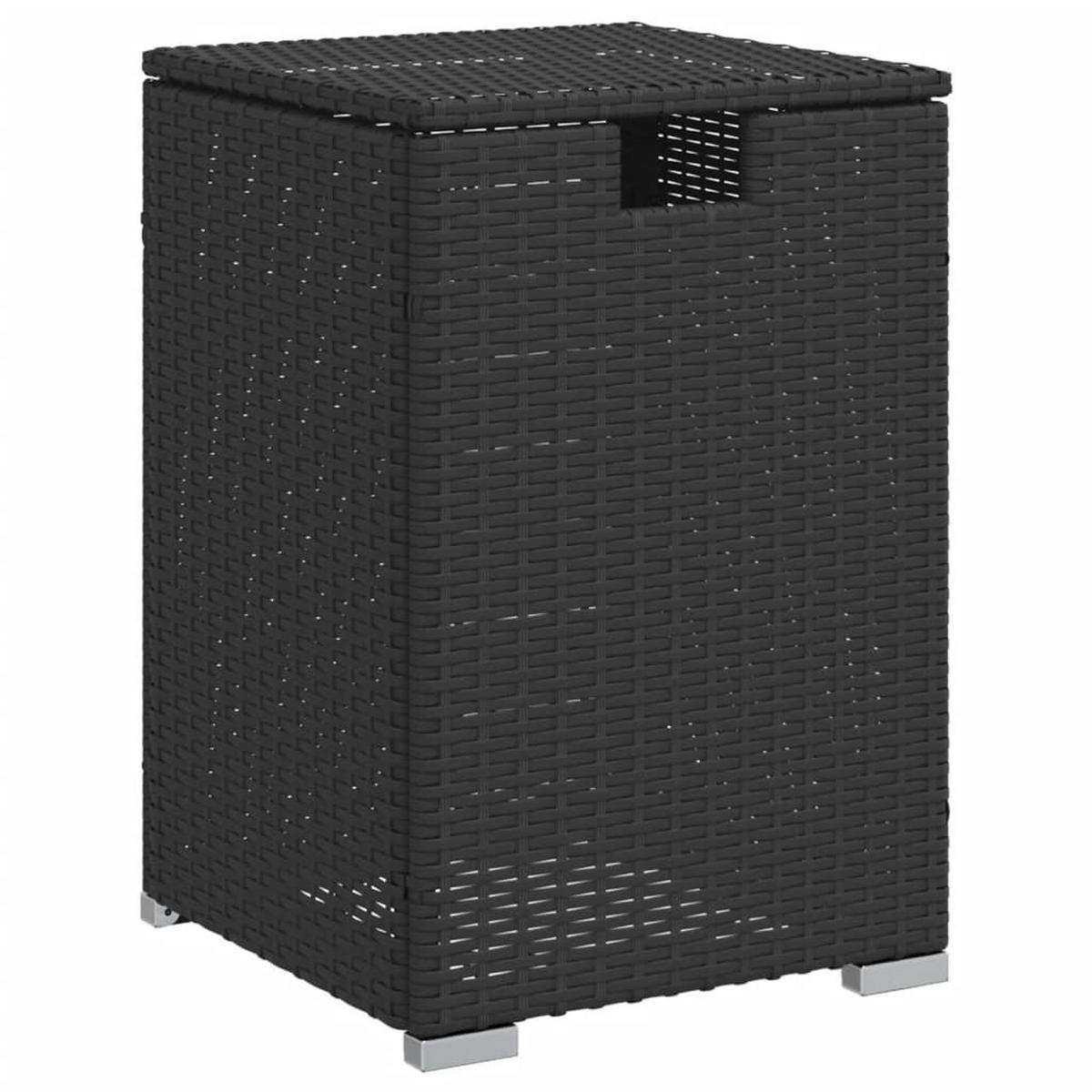 PROPAN-TANK-VERSTECKTISCH Schwarz 40/40/60 Cm Poly Rattan - Schwarz, Kunststoff (40/40/60cm) - vidaXL