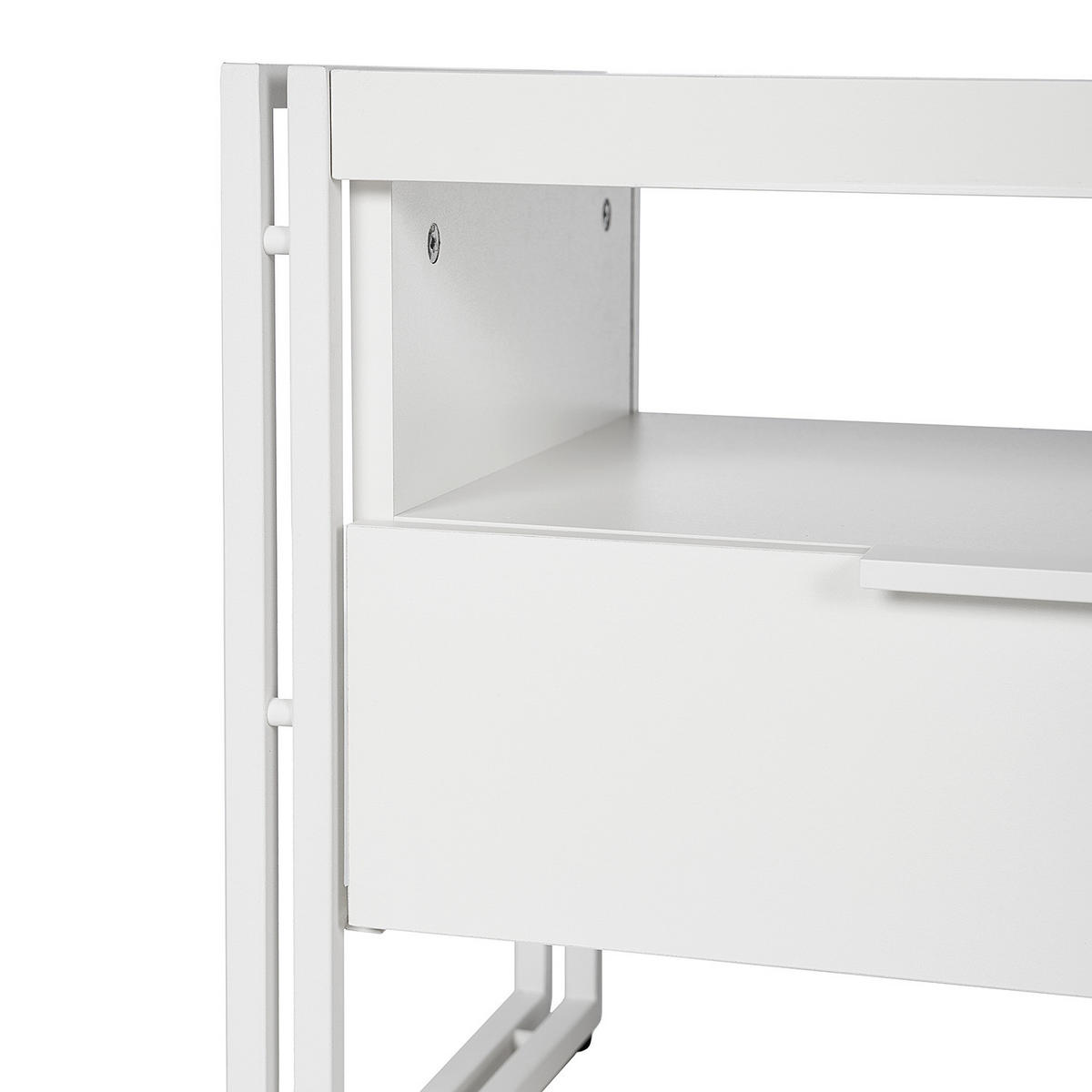 TV-LOWBOARD - Weiß - Weiß, Holzwerkstoff/Metall (180/47/39cm) - home24