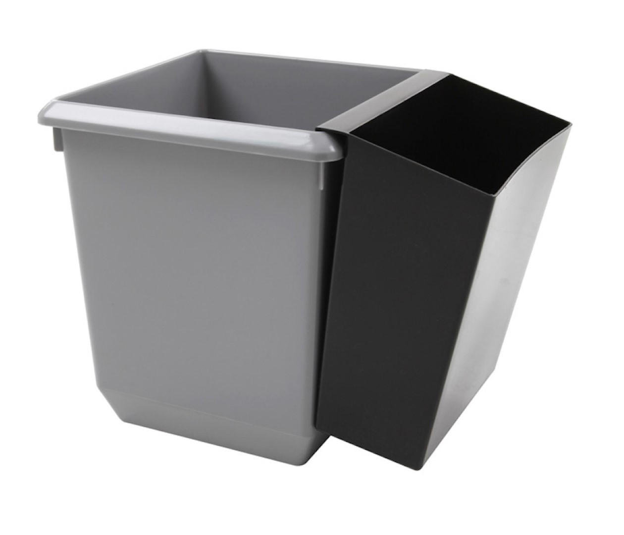 PAPIERKORB Viereckig Kegelförmig 21 Liter 31x28x28xm Kunststoff Grau - Grau, Metall (28/31/28cm) - PROREGAL