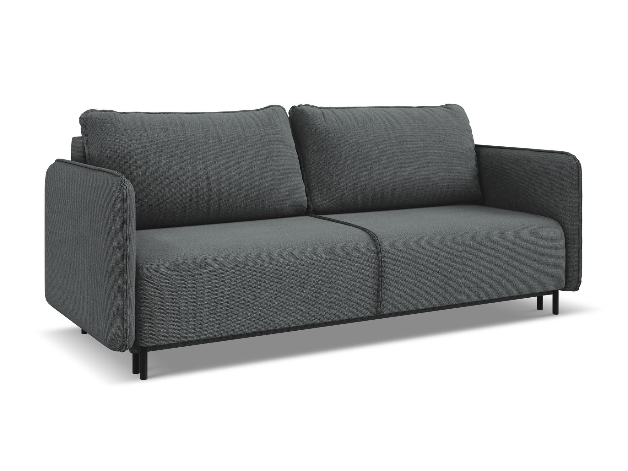 3-SITZER SOFA mit Schlaffunktion Strukturstoff Stoff Grau - Schwarz/Grau, Holz/Textil (226/90/92cm) - Makamii