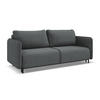 3-SITZER SOFA mit Schlaffunktion Strukturstoff Stoff Grau - Schwarz/Grau, Holz/Textil (226/90/92cm) - Makamii