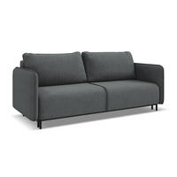 3-SITZER SOFA mit Schlaffunktion Strukturstoff Stoff Grau - Schwarz/Grau, Holz/Textil (226/90/92cm) - Makamii