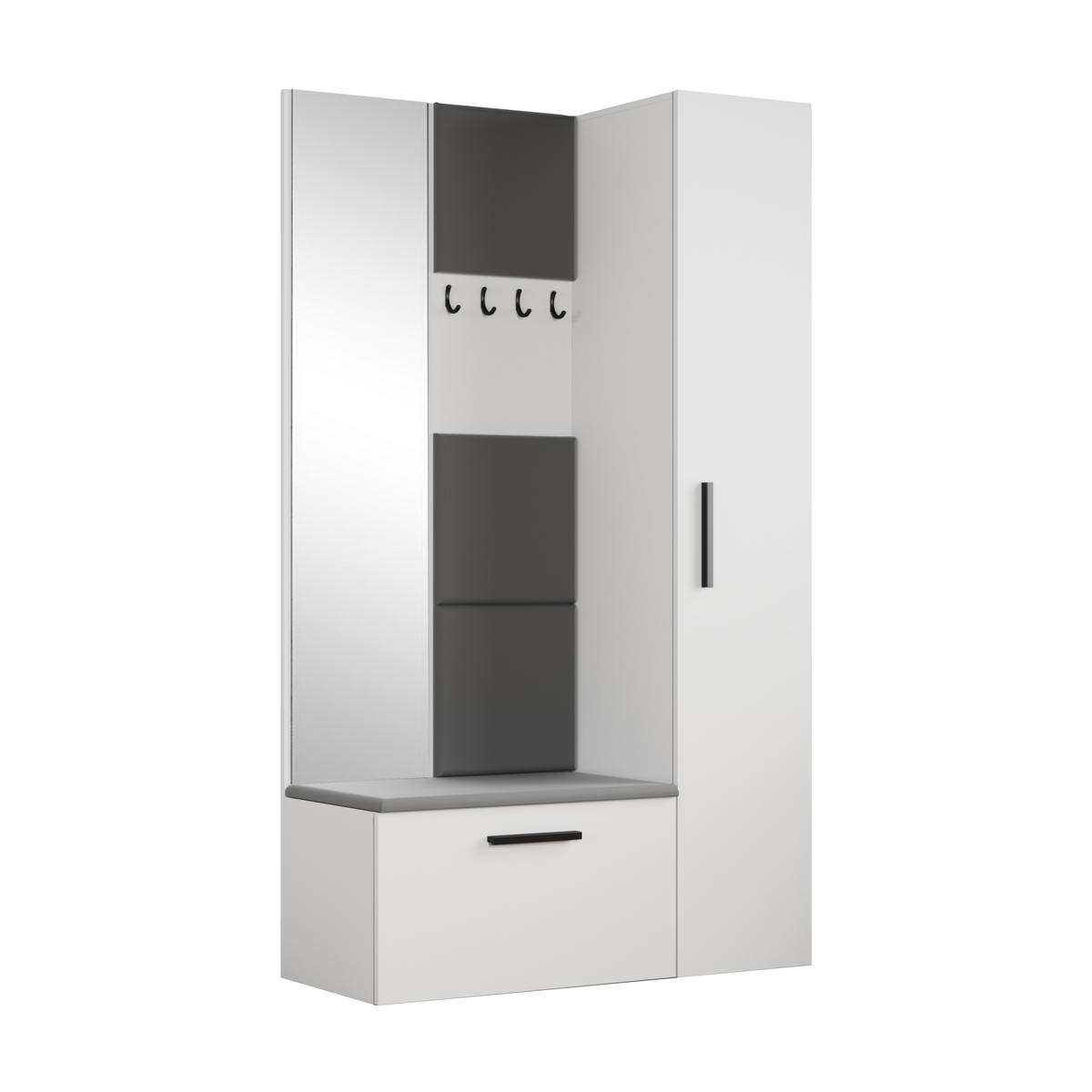 GARDEROBENSCHRANK Rosanno I Weiß 80,6/204/40 cm – Modern, mit Kleiderhaken - Weiß, Holzwerkstoff/Kunststoff (80.6/204/40cm) - AX Living