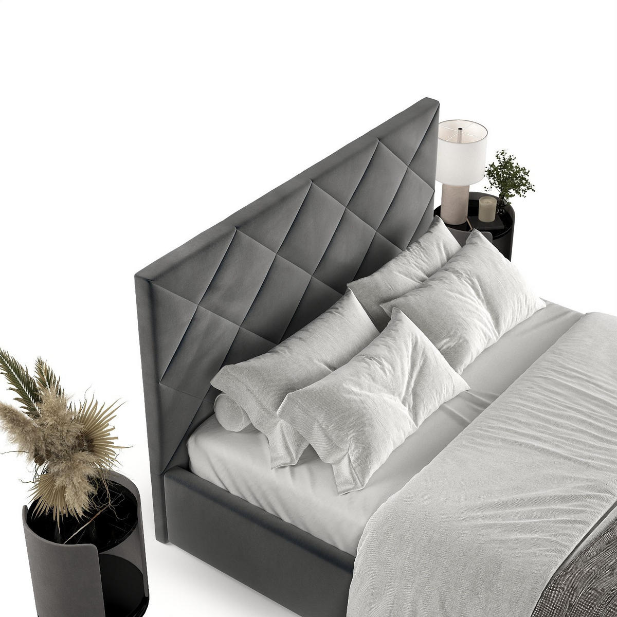 POLSTERBETT Torno 140/200 cm Anthrazit im Paros Stoff - Anthrazit/Schwarz, Holz/Holzwerkstoff (140/200cm) - AltaBeds