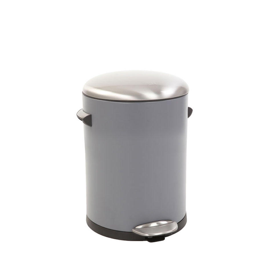 MÜLLEIMER Retro Mit Markanten Griffen und Kugelkappe 5 Liter 30 x 20,5 cm Kunststoff Inneneimer Grau - Grau, Metall (23.7/30/27.2cm) - PROREGAL