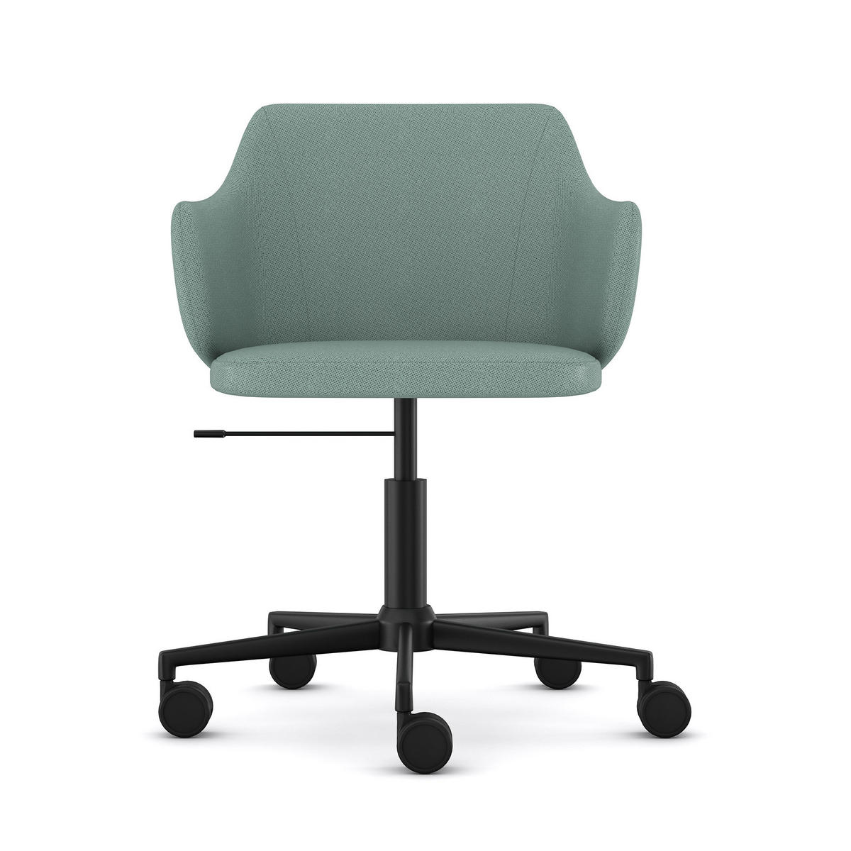 SCHALENSTUHL Consento Triest gepolstert mit Rollen / Grün - Grün, Textil/Metall (56/79/58cm) - ASSMANN