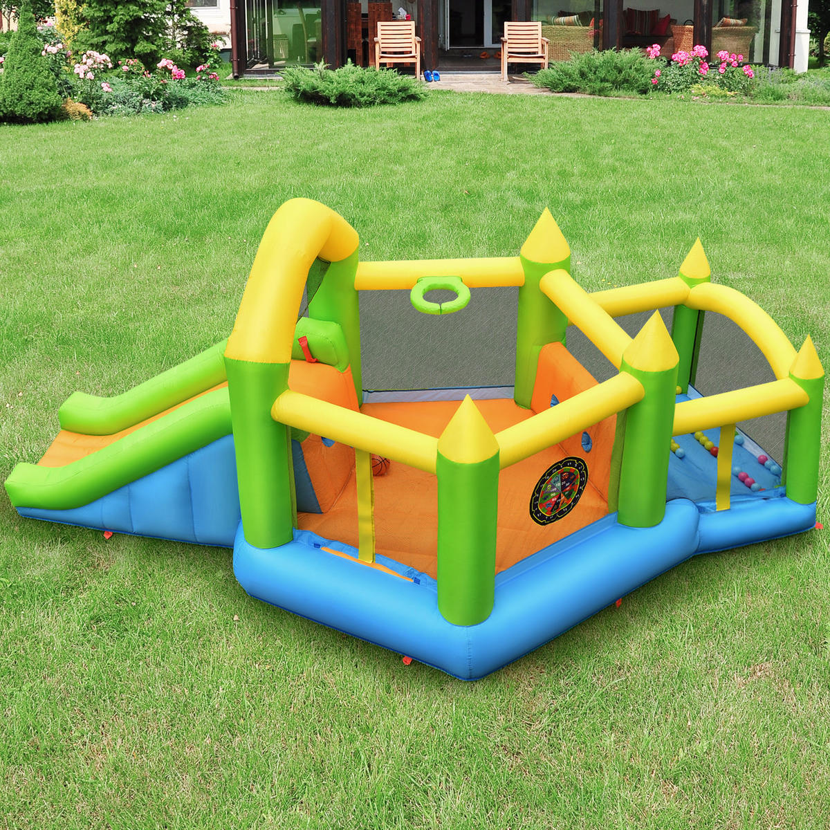 HÜPFBURG 208cm Multicoloured - Multicolor, Kunststoff (477/241/208cm) - COSTWAY