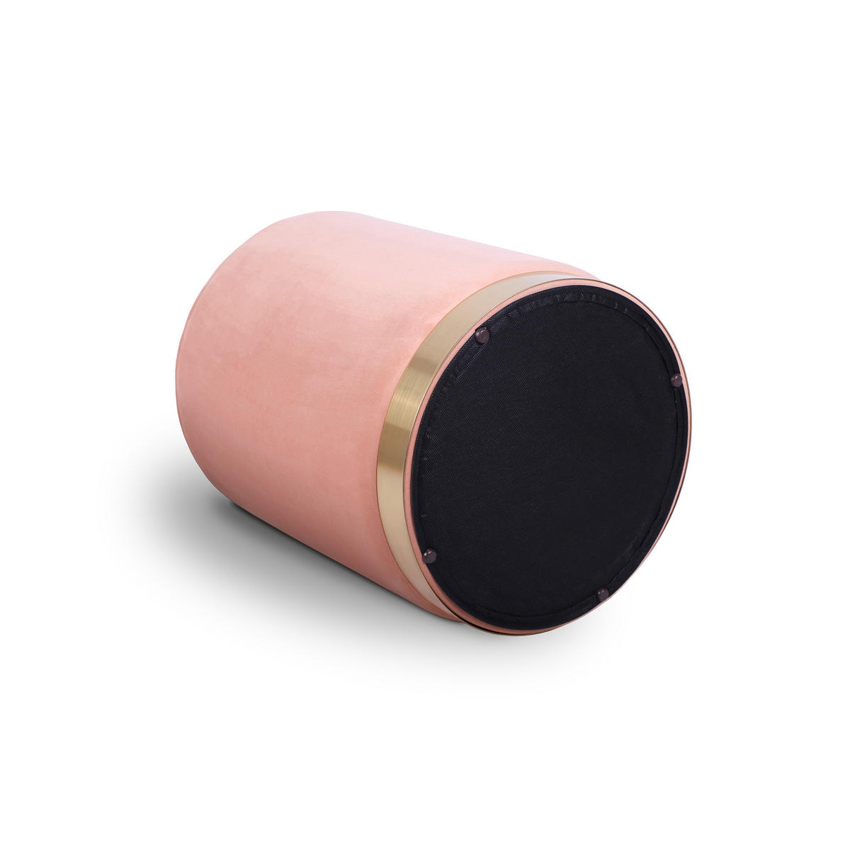 SITZPUFF Charlotte I Samt in Puderrosa und goldfarbenes Metall - Pink, Holzwerkstoff/Textil (35/43/35cm) - Sicaan