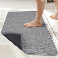 BATH MAT 50 x 80 cm ultraflach rutschfest schnell trocknend waschbar grau - Grau, Kunststoff (50/80cm)