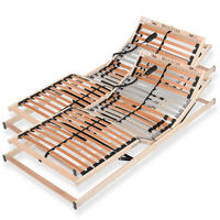 LATTENROST 200x200 cm elektrisch verstellbares Kopf & Fußteil fertig montiert 28 Latten 5 Zonen - Braun, Holz (200/200cm) - Sleepneo