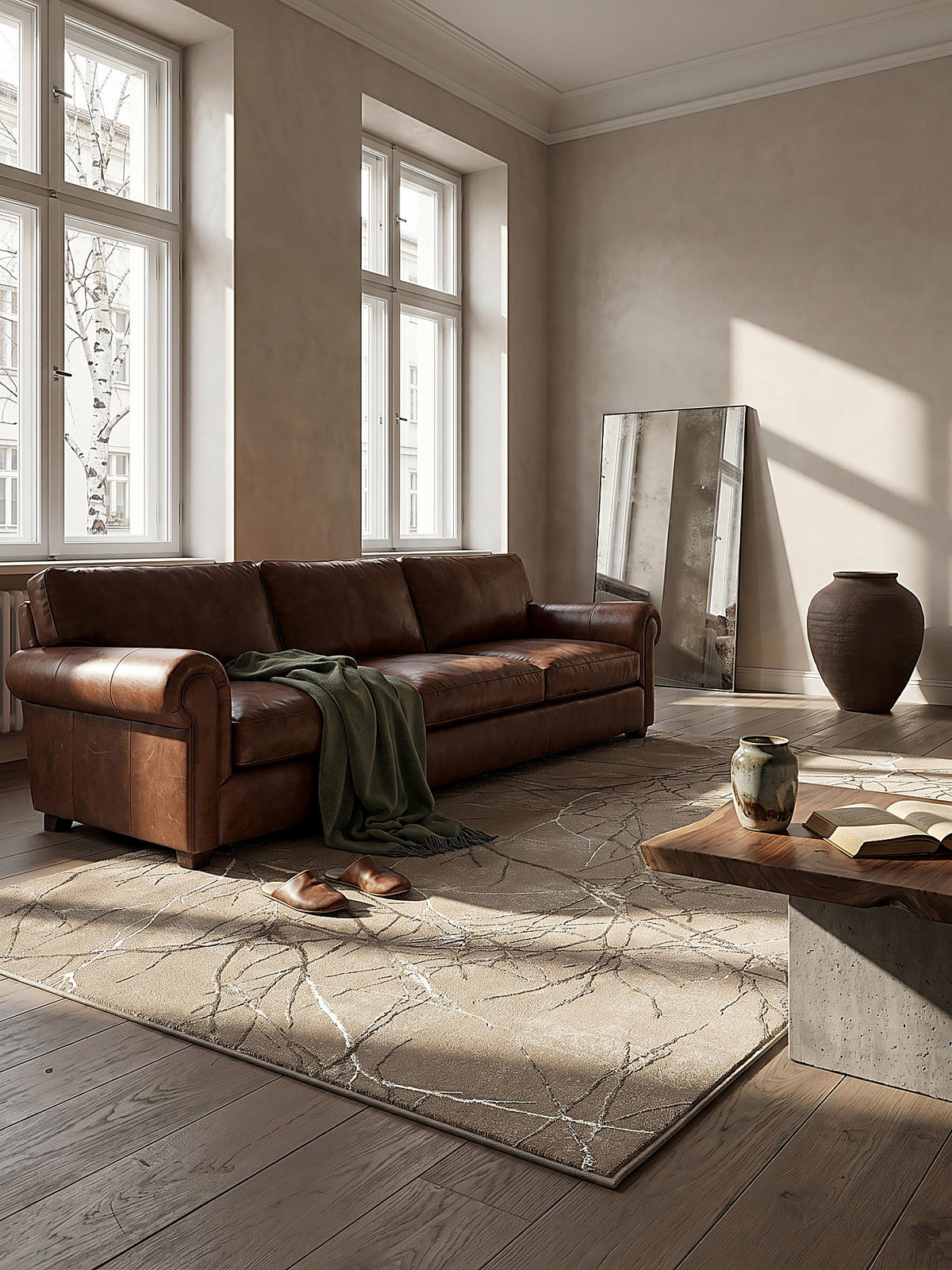 KURZFLORTEPPICH Abstrakt KAVALA Polyester Beige 160 x 230 cm - Beige, Textil (160/230cm) - KADIMA DESIGN