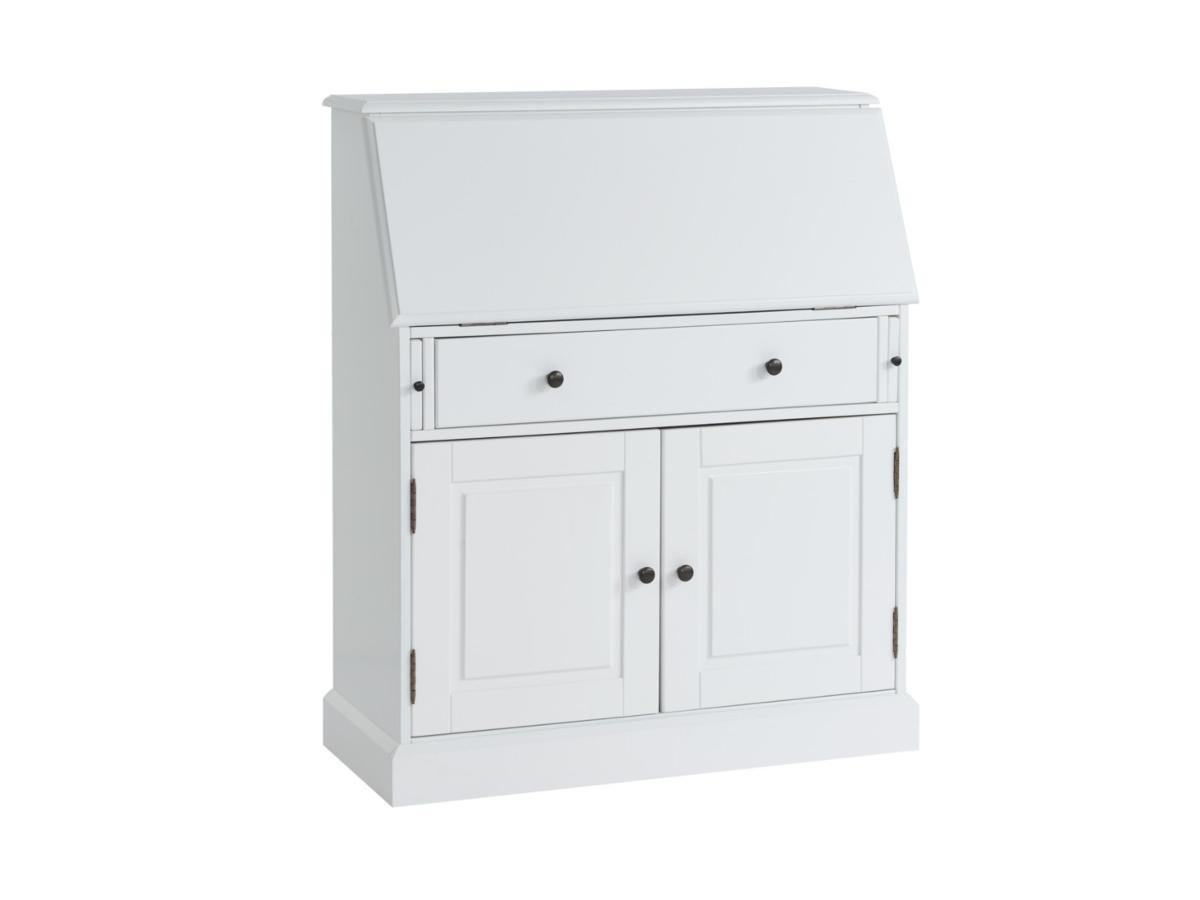 SEKRETÄR - MDF & Kiefernholz - Weiß - CLEORE - Weiß, Holz (93/40/110.8cm) - Vente-Unique