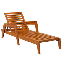 SONNENLIEGE, Gartenliege aus Holz, Wetterfest Relaxliege für Balkon, Terrasse, Orange - Orange, Holz (66/73.5/190cm) - Outsunny