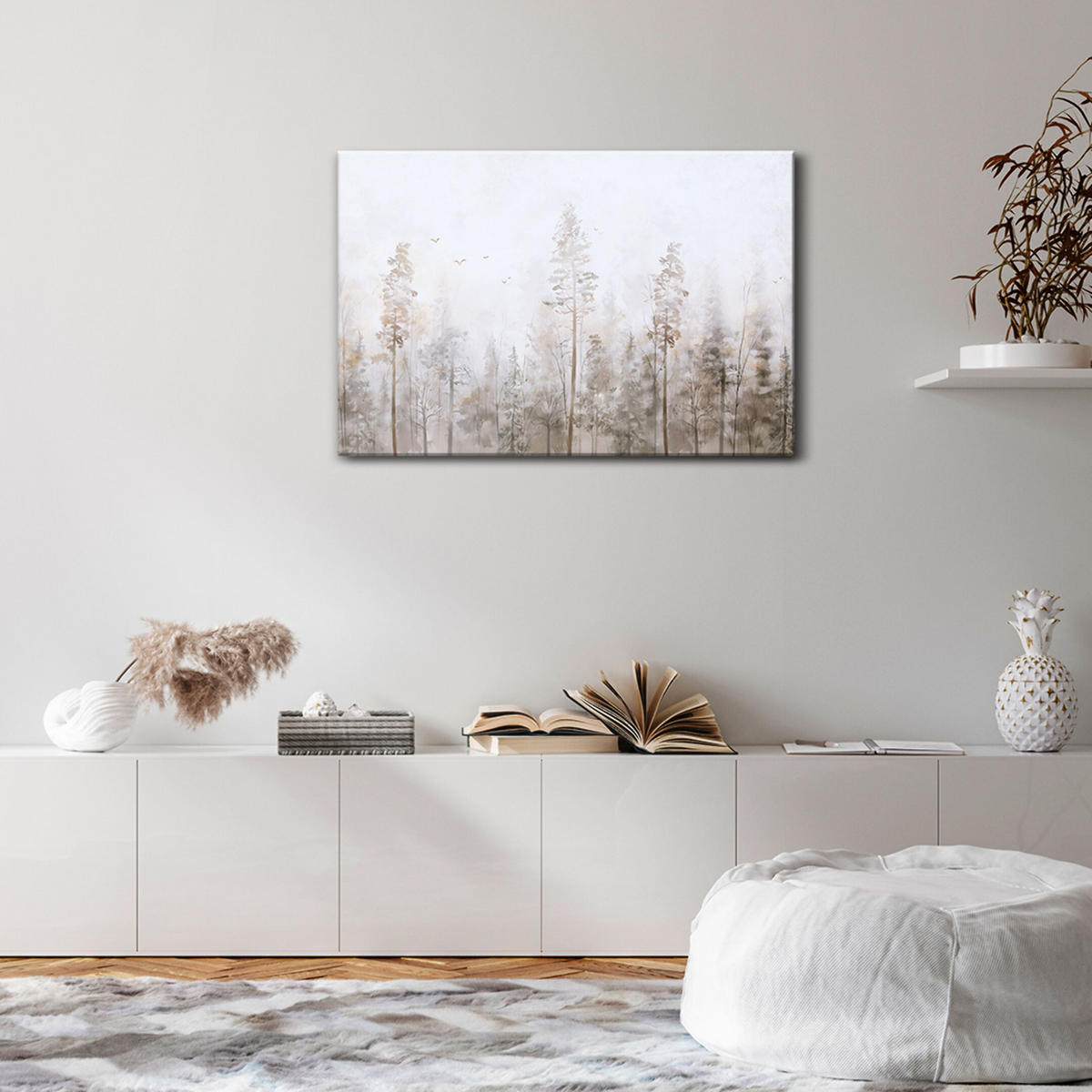 LEINWANDBILD Wald 90x60 cm - Multicolor, Holz (90/60cm) - LUMASOUL