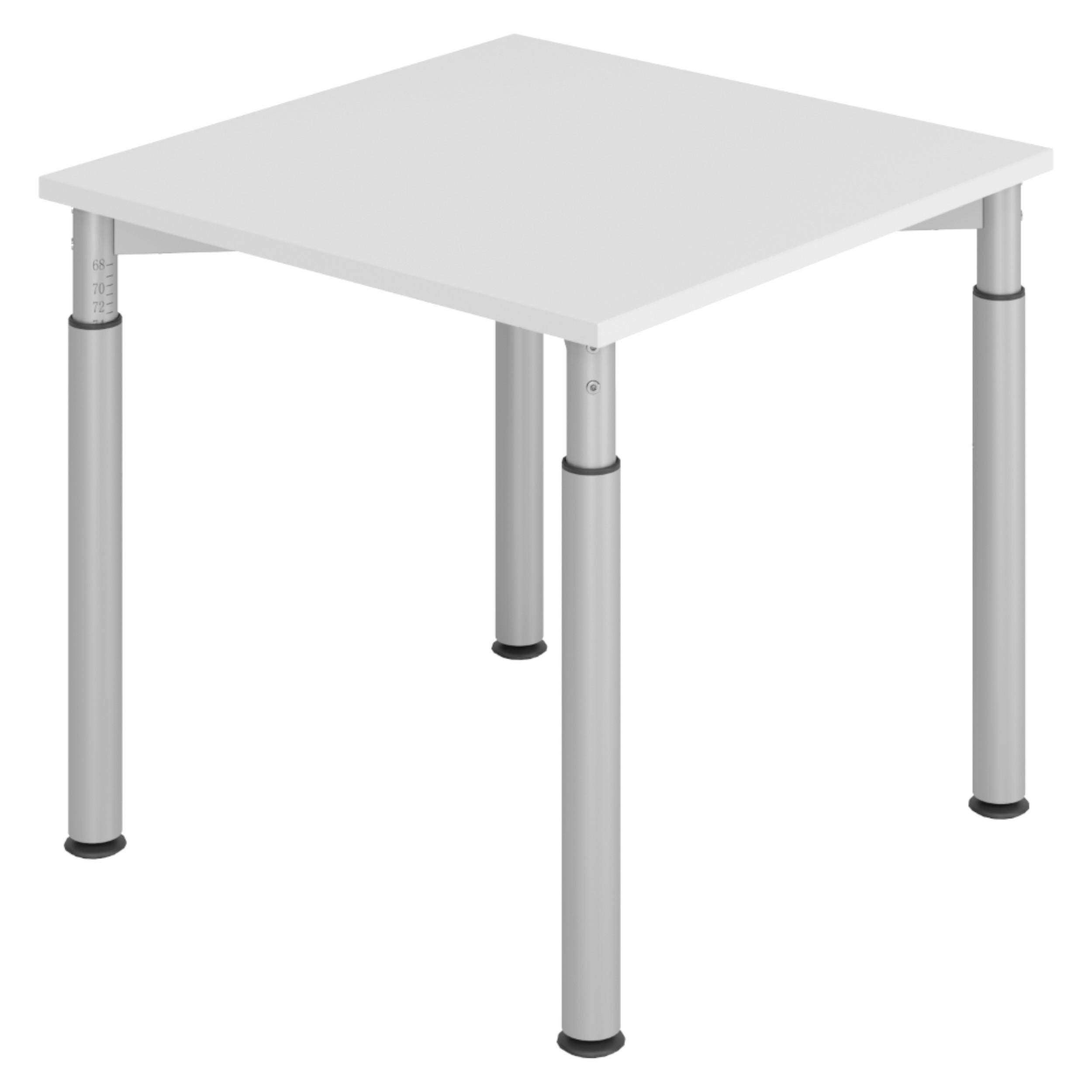 SCHREIBTISCH Serie-Y 80/80/74 cm in Grau/Silberfarben - Silberfarben/Grau, Holzwerkstoff (80/80/74cm) - bümö