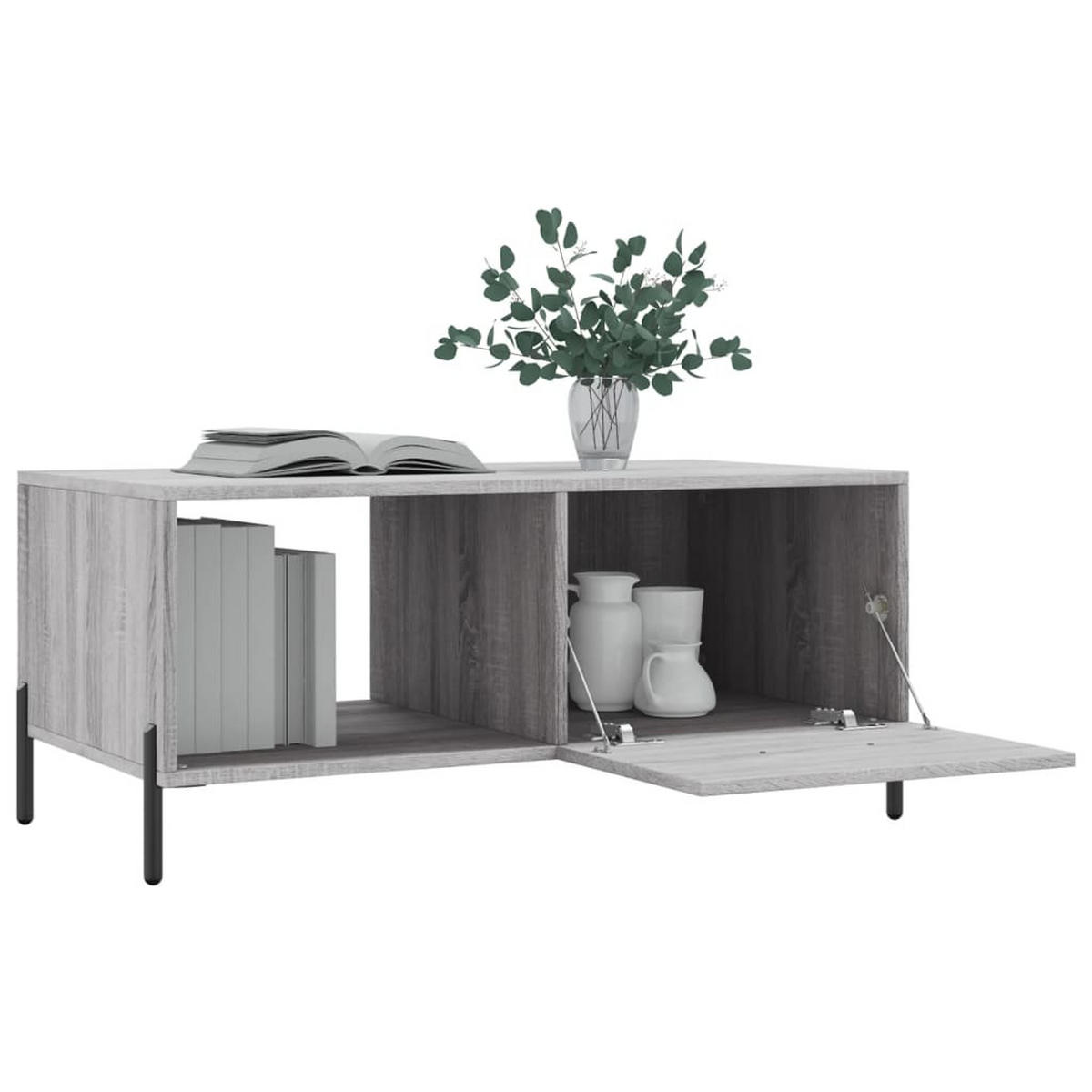 COUCHTISCH Grau Sonoma 90x50x40 cm Holzwerkstoff - Grau, Holzwerkstoff (50/90/40cm) - furnicato